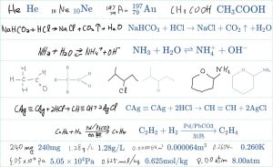 アイラボオンライン手書き化学式認識エンジンの認識例