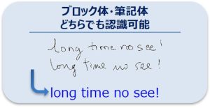 アイラボ手書き英語OCRエンジンのブロック体・筆記体認識可能