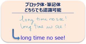 アイラボオンライン手書き英語認識エンジンのブロック体・筆記体認識可能