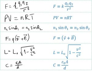 アイラボオンライン手書き物理式認識エンジンの認識例